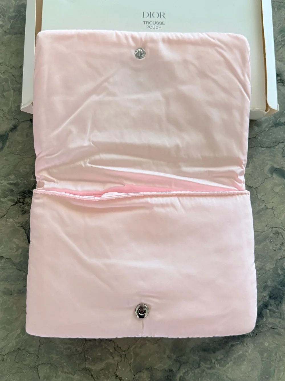 Christian Dior Beauty Soft Pink Padded Cosmetic Makeup Pouch Bag